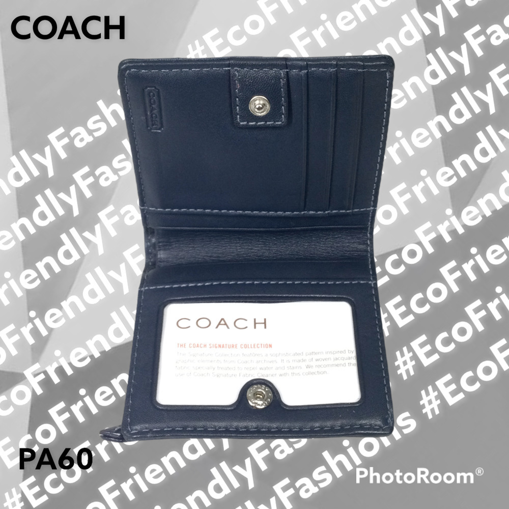 Coach Soho Pleated Signature Canvas Mini Wallet in Blue - Picture 3 of 4